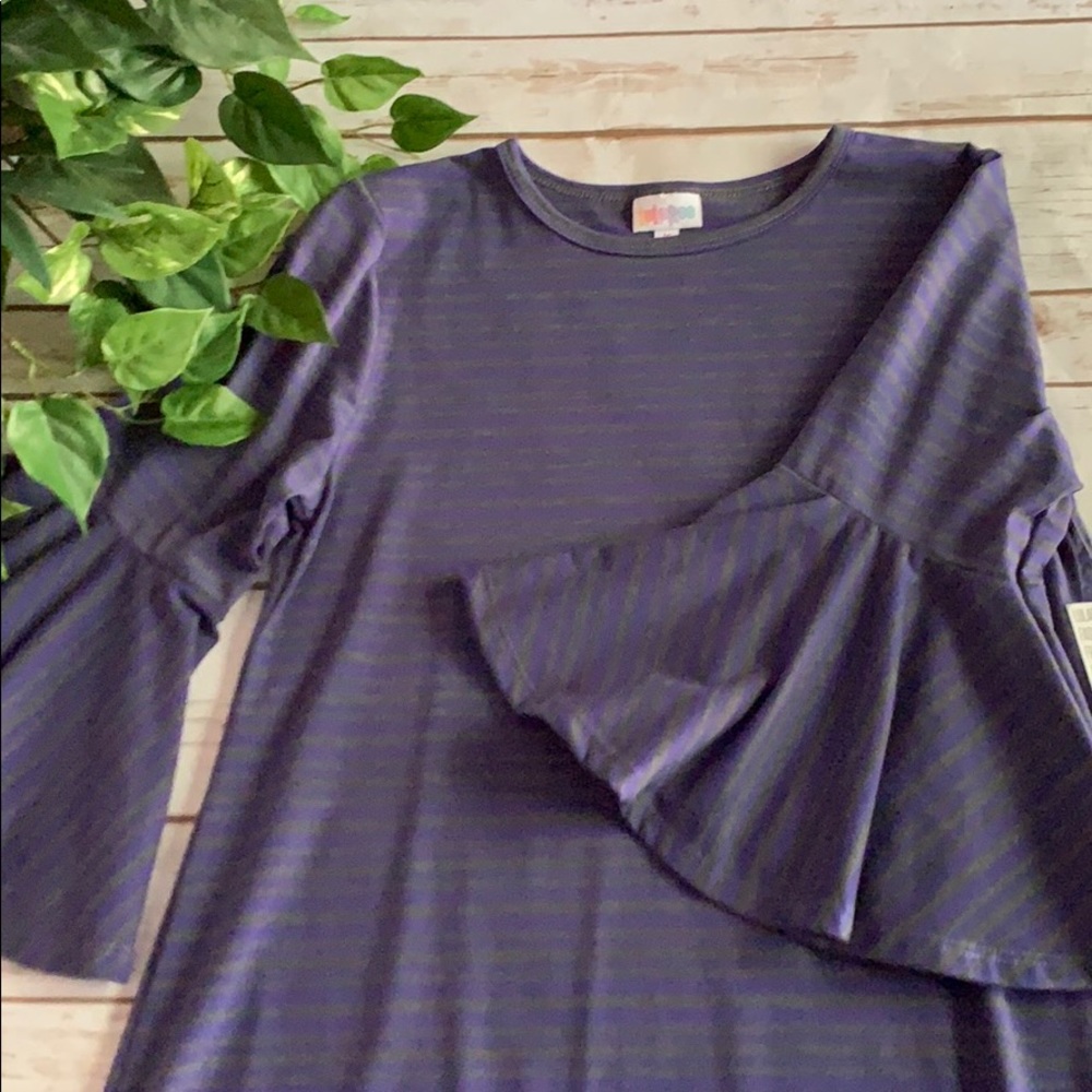 LULAROE LLR MAUREEN DRESS BELL SLEEVE RUFFLE